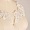 1 Pair Ivory Beaded Lace Appliques Bridal Dress Embellishments with Sequins & Pearls for Wedding Gowns